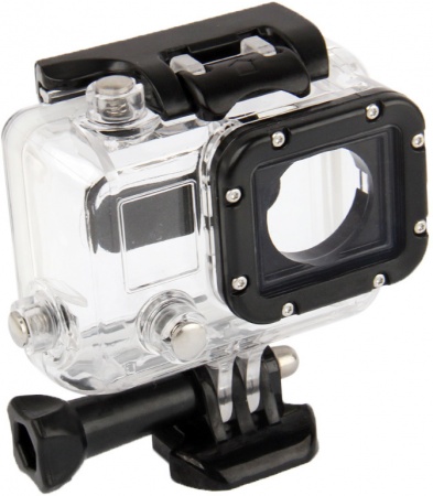 Carcasa protectora de apertura lateral con lente para GoPro Hero 3 (Negro y transparente)