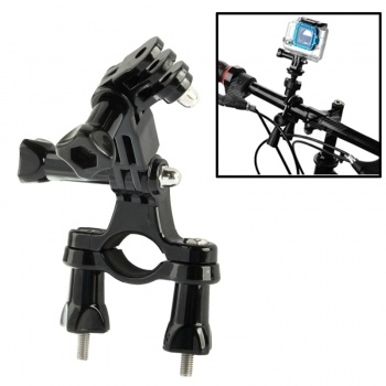 Soporte para cmara, ajustable al manillar de bicicleta con brazo giratorio de 3 posiciones para GoPro Hero / 2 / 3 