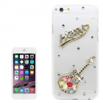Guitar Pattern Diamond Encrusted Plastic Case for iPhone 6 & 6S
