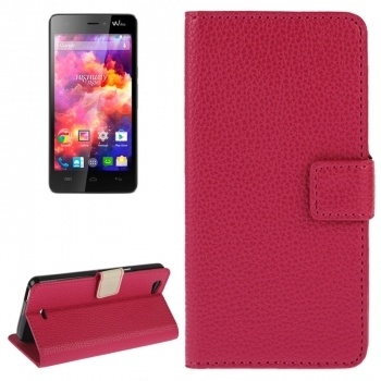 Litchi Texture Leather Case with Holder & Card Slots & Wallet for Wiko Highway Signs
