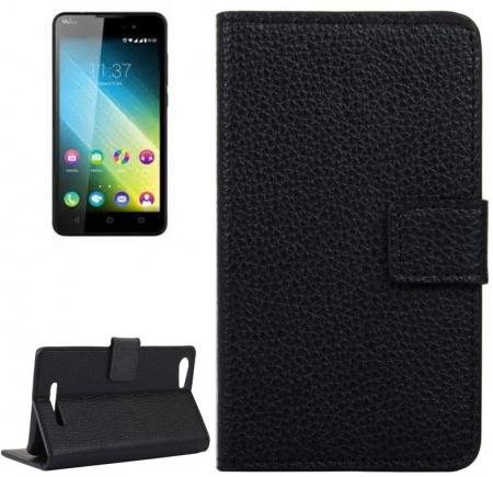 Litchi Texture Horizontal Flip PC + PU Leather Case with Holder & Card Slots & Wallet for Wiko Lenny 2