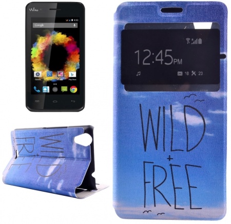 Wild + Free Pattern Horizontal Flip Leather Case with Holder & Caller ID Window for Wiko Rainbow Up