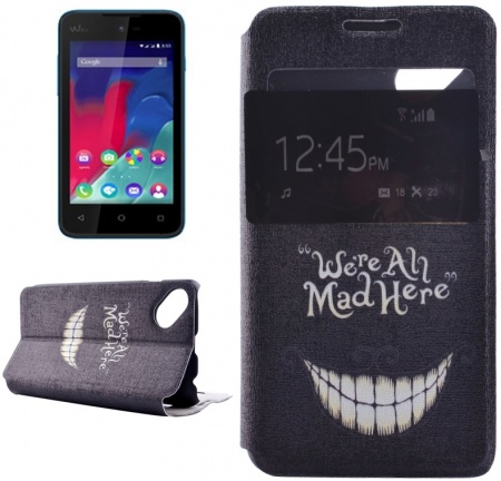 Were Ah Mad Here Pattern Horizontal Flip Leather Case with Holder & Caller ID Window for Wiko Sunset 2