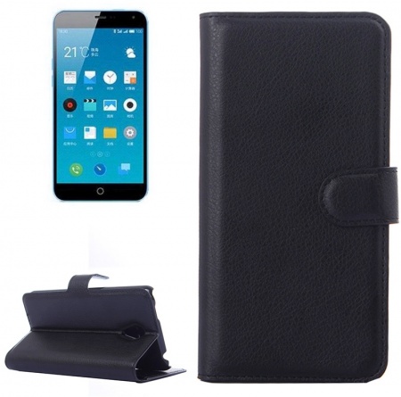 Lichee Texture Leather Case with Holder & Card Slots & Wallet for Meizu M1 Note