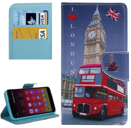 I LOVE LONDUN Pattern Horizontal Flip Leather Case with Holder & Card Slots & Wallet for Alcatel Idol 3 4.7inch