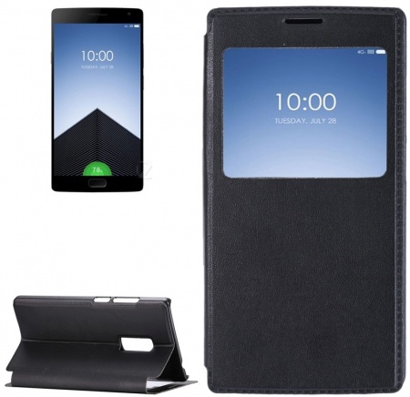Litchi Texture Horizontal Flip Solid Color Leather Case with Holder & Call Display ID for One Plus Two
