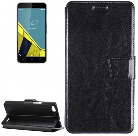 Crazy Horse Texture Horizontal Flip Black Leather Case with Holder & Card Slots for Vodafone Smart Ultra 6 / V995