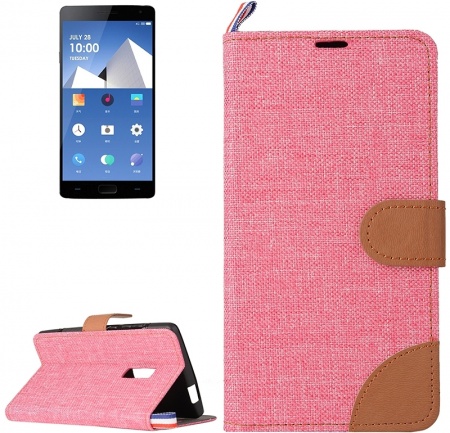 Denim Texture Horizontal Flip Leather Case with Magnetic Snap & Card Slots & Holder & Sling for OnePlus Two