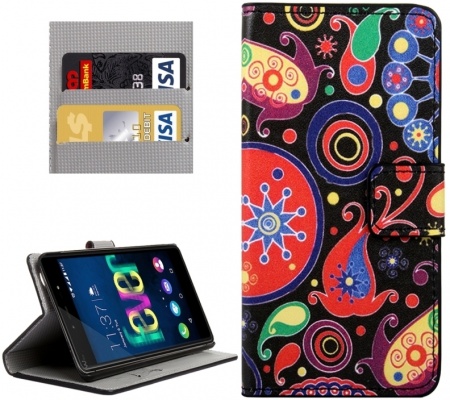 Colorful and Abstract Patterns Horizontal Flip Leather Case with Magnetic Snap & Card Slots & Holder & Wallet for Wiko Fever