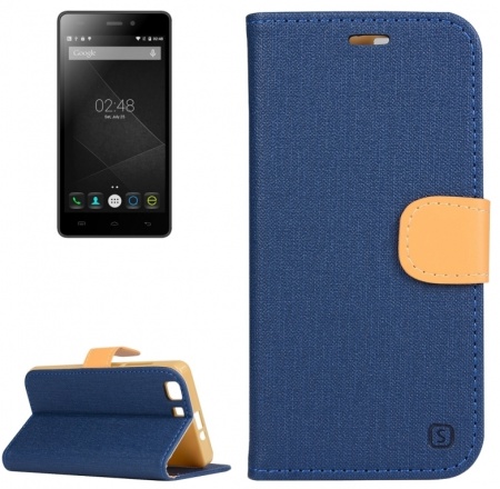 Denim Texture Horizontal Flip Solid Color Leather Case with Holder & Card Slots & Wallet for Doogee X5