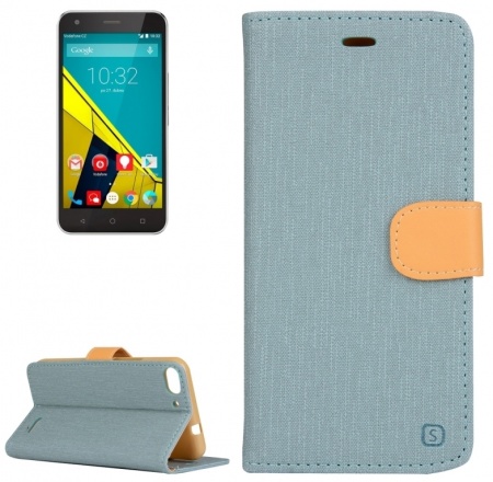 Denim Texture Horizontal Flip Solid Color Leather Case with Holder & Card Slots & Wallet for Vodafone Smart Ultra 6 / V995