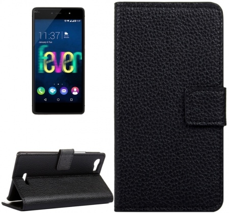 Litchi Texture Horizontal Flip Leather Case with Magnetic Snap & Card Slots & Holder & Wallet for Wiko Fever