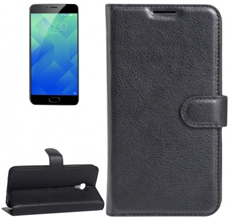 Meizu M5 / Meilan 5 Litchi Texture Horizontal Flip Leather Case with Holder & Card Slots & Wallet