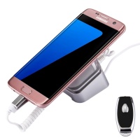 Anti-theft support methacrylate for mobile phones with charger and remote control. 