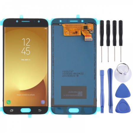 Pantalla de repuesto para Samsung Galaxy J7 (2017) / J730 con herramientas de instalación.