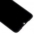 Pantalla de repuesto negra para Xiaomi Redmi 7 con bordes curvos y orificio para cámara frontal.