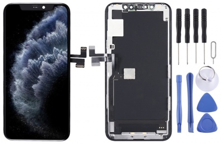 OLED Material LCD Screen and Digitizer Full Assembly with Frame for iPhone 11 Pro