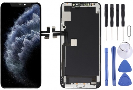 OLED Material LCD Screen and Digitizer Full Assembly with Frame for iPhone 11 Pro Max