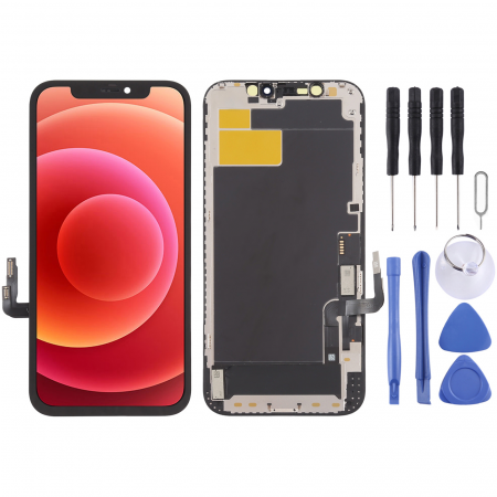 Kit de reemplazo de pantalla para iPhone 12 con herramientas de reparacin.