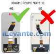 Pantalla completa de repuesto para Xiaomi Redmi Note 11 4G correcta, y pantalla incorrecta marcada para 5G.