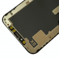 Pantalla OLED de iPhone XS con componentes y conectores visibles, sin marco ni botones.