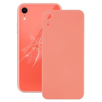 Glass Back Battery Cover for iPhone XR with Adhesive and Big Camera Hole Coral