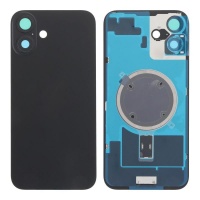 Back cover with camera frame and magnetic ring for iPhone 16 Plus Black