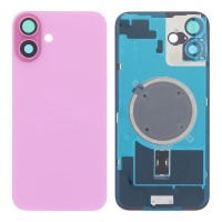 Back cover with camera frame and magnetic ring for iPhone 16 Plus Rose