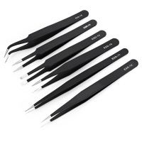 6 in 1 stainless steel anti-static tweezers set for electronic maintenance