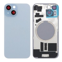 Tapa trasera con marco de cámara y anillo magnético para iPhone 15 Azul Tapa trasera con marco de cámara y anillo magnético para iPhone 15 Azul