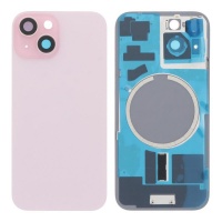 Tapa trasera con marco de cámara y anillo magnético para iPhone 15 Rosa Tapa trasera con marco de cámara y anillo magnético para iPhone 15 Rosa
