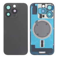 Back cover with camera frame and magnetic ring for iPhone 16 Pro Titanium Black