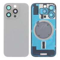 Back cover with camera frame and magnetic ring for iPhone 16 Pro Natural Titanium