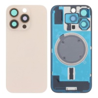 Back cover with camera frame and magnetic ring for iPhone 16 Pro Desert