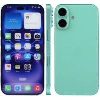 Mockup with Color Display of iPhone 16 Plus Teal Green Mockup with Color Display of iPhone 16 Plus Teal Green