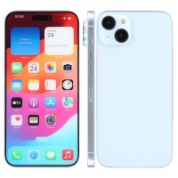 Maquete com ecrã preto de iPhone 15 Plus Azul