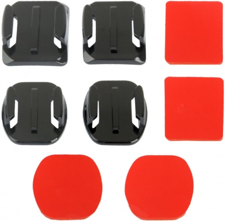 2 Curved Surface + 2 Flat Surface Adapters + 4 Adhesive Mount Stickers for GoPro HERO4 / 3+ / 3 / 2 / 1