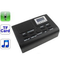 Grabadora de teléfono MicroSD con función MP3 y reloj